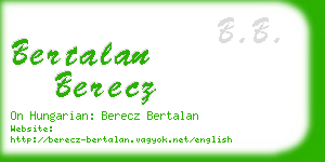 bertalan berecz business card